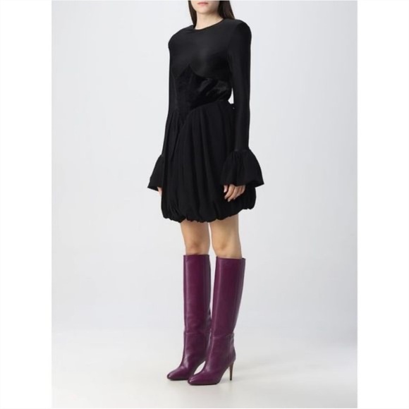 Paco Rabanne Black Long Sleeve Flare Cuff Designer Dress Womens Size 38 or Small - Picture 6 of 14